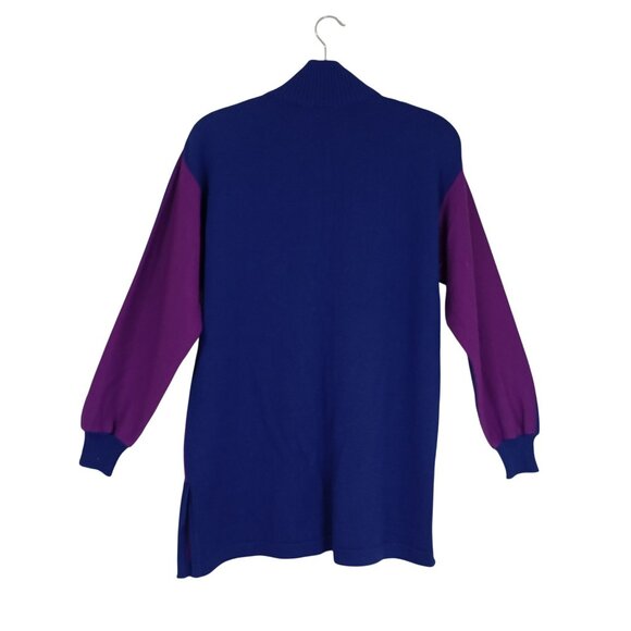 Vintage Louis Feraud Sweater 100% Wool Sequin Design Button Neck Womens Size L - Picture 7 of 11